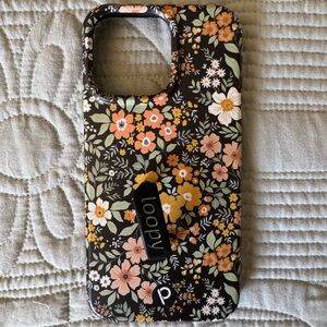 Loopy Case Iphone 15 Pro Max Floral Phone Case - Black and Orange